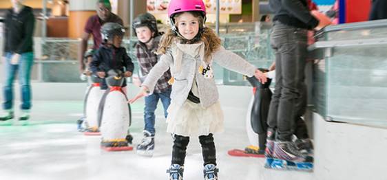 Atrium child skating